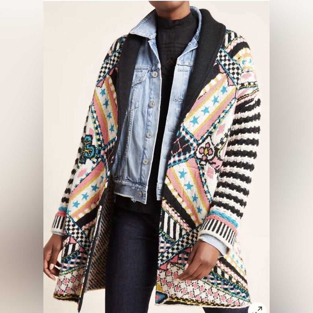 Anthropologie Aldomartins Josefana Long Sweater Coat Medium New W/Tags!